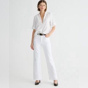 J. Crew Women’s Cotton Blend Slim Wide-Leg Jean In White Wash BP461 Size 32 NWT